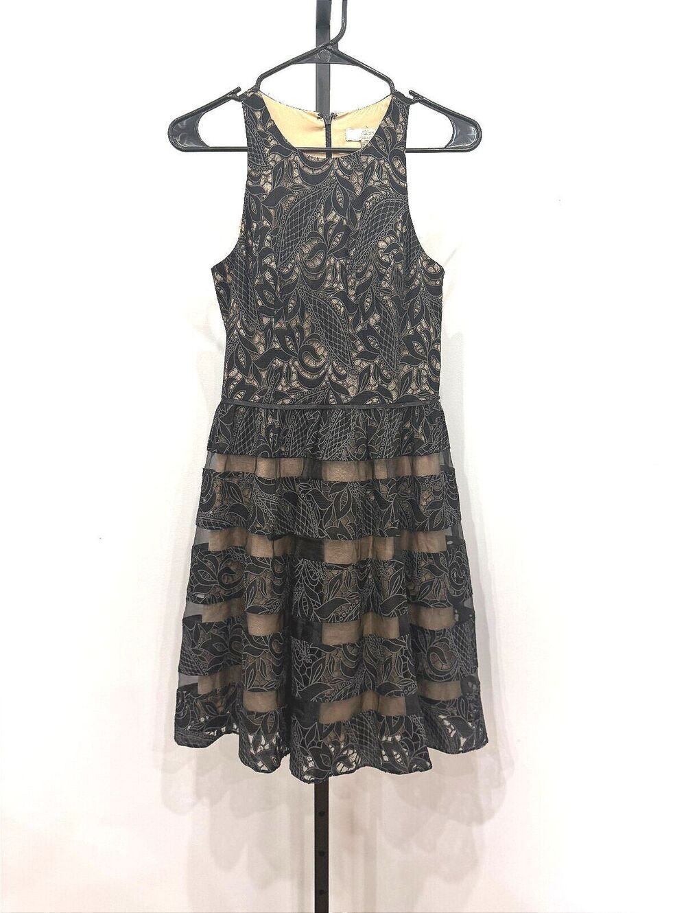 Aidan Mattox Lace Overlay Cocktail Dress Size 4